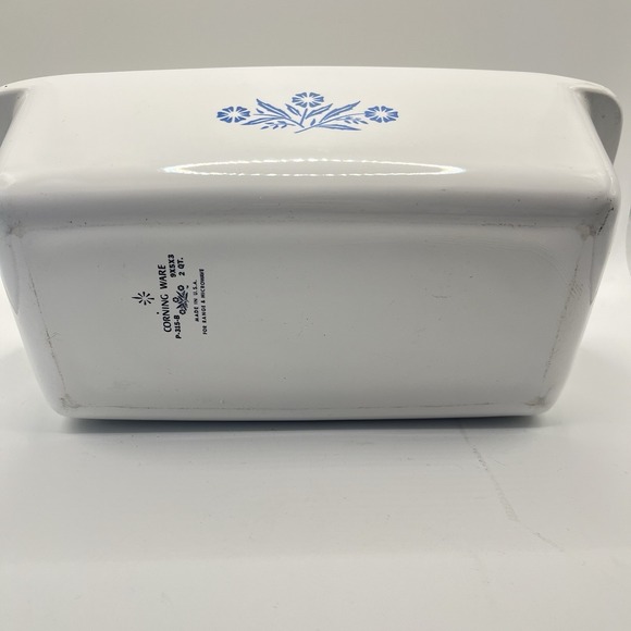 Corning Ware Loaf Pan 9x5x3 Cornflower Blue First Gen P-315-B Vintage 1960s USA - Picture 4 of 5